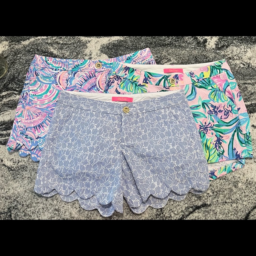 Lot of 3 Lilly Pulitzer Stretch Shorts Size 0